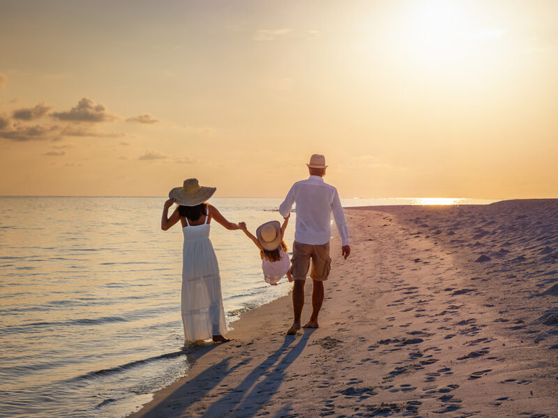 family walking on the beach at Seashells Jurien Bay